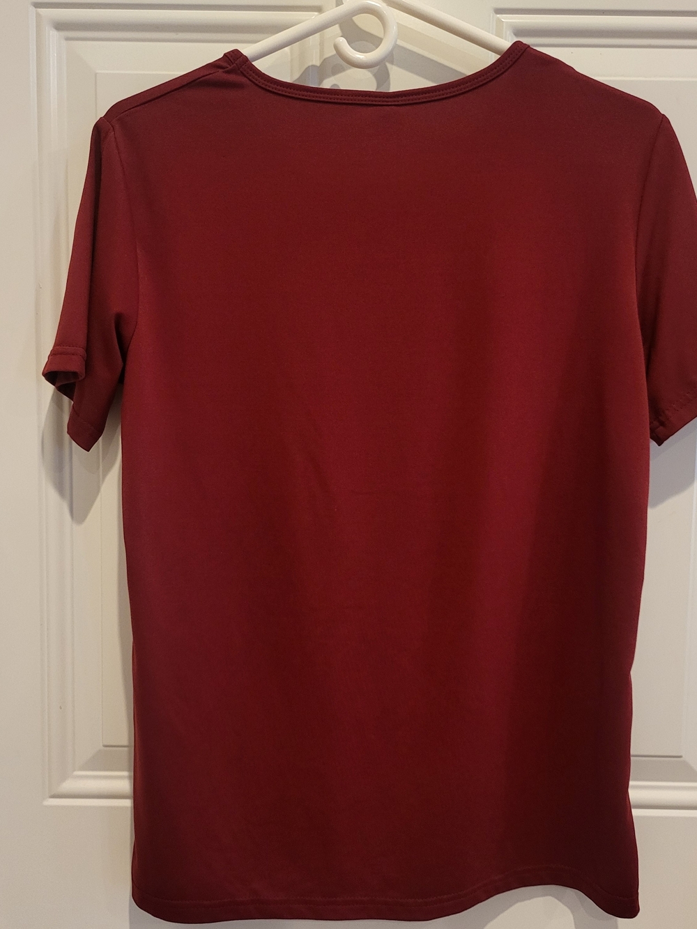 Unbranded Women's Maroon 'Santa's Favorite Hot Mess' Holiday Tee - Picture 3 of 4
